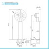 Kit doccia nero opaco con doccetta 8 cm e flessibile antitorsione 150 cm