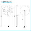 Soffione doccia nero opaco 25 con spessore 4 cm e braccio in acciaio 