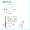 Wc filomuro Rak serie Des scarico universale Rimless e fissaggi nascosti