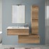 Colonna bagno sospesa 125 rovere naturale con ante reversibili Nadia