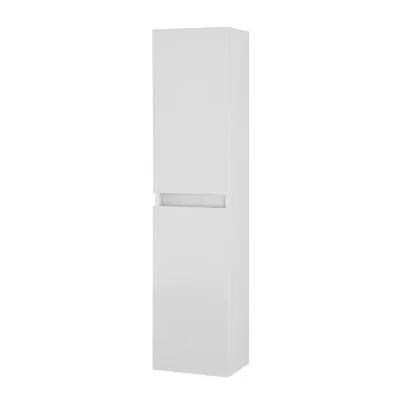 Colonna bagno sospesa 125 rovere bianco con ante reversibili Nadia