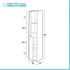 Colonna bagno sospesa 125 rovere bianco con ante reversibili Nadia