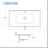 Mobile bagno sospeso 90 rovere bianco con 2 cassetti e pensile Nadia