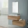 Mobile bagno sospeso 80 rovere naturale con base lavabo e cassetto Nadia