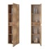 Mobile bagno sospeso 100 cm rovere naturale con pensile H 125 cm Nadia