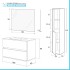 Mobile bagno sospeso 100 cm rovere bianco con pensile H 125 cm Nadia