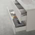 Mobile bagno sospeso 100 cm rovere bianco con pensile H 125 cm Nadia
