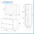 Mobile bagno sospeso 90 cm rovere naturale con pensile H 125 cm Nadia