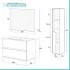 Mobile bagno sospeso 90 cm rovere naturale con pensile H 125 cm Nadia