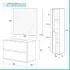 Mobile bagno sospeso 80 cm rovere naturale con pensile H 125 cm Nadia