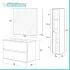 Mobile bagno sospeso 70 cm rovere bianco con pensile H 125 cm Nadia