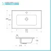 Mobile bagno sospeso 70 cm rovere bianco con pensile H 125 cm Nadia