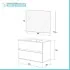 Mobile bagno sospeso 90 rovere bianco completo con 2 cassetti Nadia