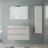 Mobile bagno sospeso 90 rovere bianco completo con 2 cassetti Nadia