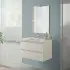 Mobile bagno sospeso 80 rovere bianco completo con 2 cassetti Nadia