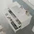 Mobile bagno sospeso 70 rovere bianco completo con 2 cassetti Nadia
