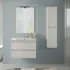Mobile bagno sospeso 70 rovere bianco completo con 2 cassetti Nadia
