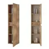 Mobile bagno sospeso 90 rovere naturale con 2 cassetti e pensile Nadia