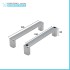 Set maniglie per porta doccia dentro-fuori cromate design squadrato