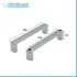 Set maniglie per porta doccia dentro-fuori cromate design squadrato