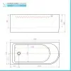 Vasca da bagno angolare lato destro 75x170 cm scarico incluso Corinne 