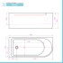 Vasca da bagno angolare lato destro 75x170 cm scarico incluso Corinne 