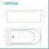 Vasca da bagno angolare lato destro 75x170 cm scarico incluso Corinne 
