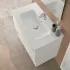 Mobile bagno sospeso 80 cm in legno bianco con lavabo e specchio Oasi