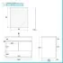 Mobile bagno sospeso 80 cm in legno bianco con lavabo e specchio Oasi