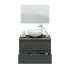 Mobile bagno sospeso 80 antracite con top olmo forato e specchio Noa
