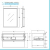 Mobile bagno sospeso 80 cm stile industrial nero e legno Baketo