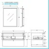 Mobile bagno sospeso 80 cm stile industrial bianco e legno Baketo