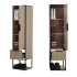 Mobile bagno sospeso 80 cm industrial nero e legno con pensile Baketo