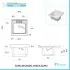 Mobile lavatoio 60x60 cm bianco con vasca asse lavapanni e kit di scarico