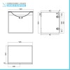 Mobile bagno sospeso 60 cm noce cannettato con lavabo e specchio