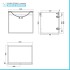 Mobile bagno sospeso 60 cm noce cannettato con lavabo e specchio