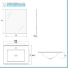 Mobile bagno sospeso 60 cm noce cannettato con lavabo e specchio