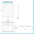 Mobile bagno sospeso 60 cm noce cannettato con lavabo e specchio