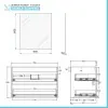 Mobile bagno sospeso 80 cm noce gold con pensile H 120 cm Dafne