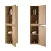 Mobile bagno sospeso 80 cm noce gold con pensile H 120 cm Dafne