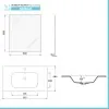 Mobile bagno sospeso 60 cm noce gold con lavabo e specchio Dafne
