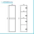 Colonna bagno sospesa 120 cm noce gold con ripiani regolabili Dafne