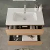 Mobile bagno sospeso 80 cm noce gold con lavabo e specchio Dafne