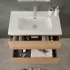 Mobile bagno sospeso 80 cm noce gold con lavabo e specchio Dafne