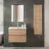 Mobile bagno sospeso 60 cm noce gold con lavabo e specchio Dafne