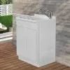 Mobile lavatoio 60x45 da esterno con vasca in resina e asse lavapanni