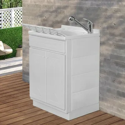 Mobile lavatoio 60x45 da esterno con vasca in resina e asse lavapanni
