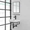 Mobile lavabo sospeso 45 cm salvaspazio in stile industrial Borg