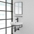 Mobile lavabo sospeso 45 cm salvaspazio in stile industrial Borg
