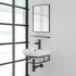 Mobile lavabo sospeso 45 cm salvaspazio in stile industrial Borg
